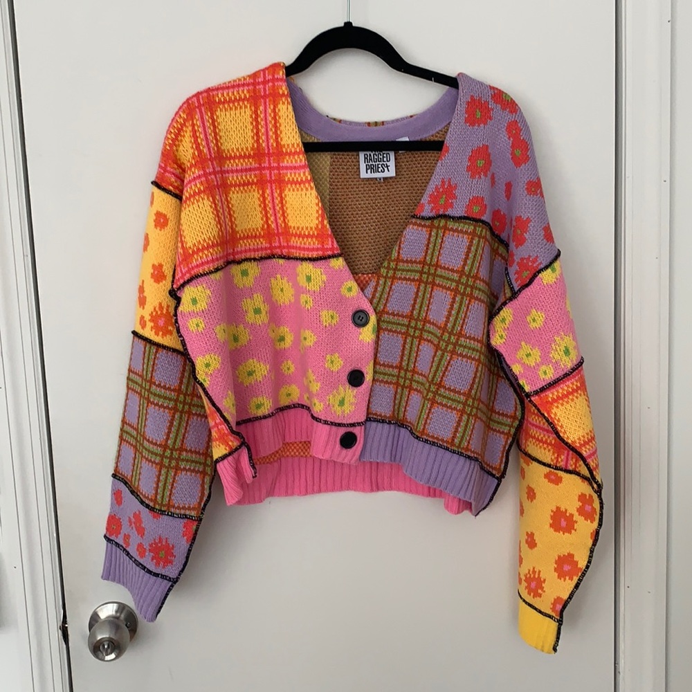 The Ragged Priest Love Knit Wool Cardigan Sweater